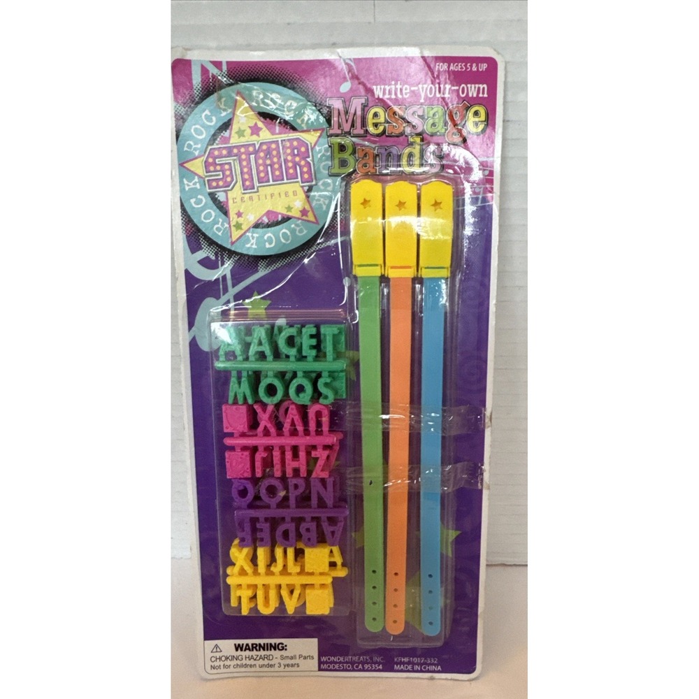 NOS Rock Star Write Your Own DIY Fashion Message Bands Craft Bracelet Kit